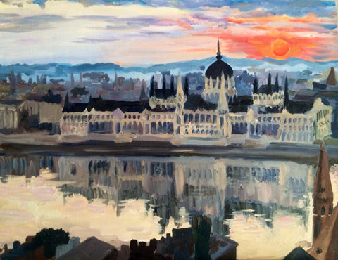 Buda from Pest. Oil On Canvas.